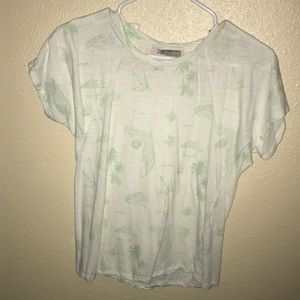 short sleeve shirt with palm trees